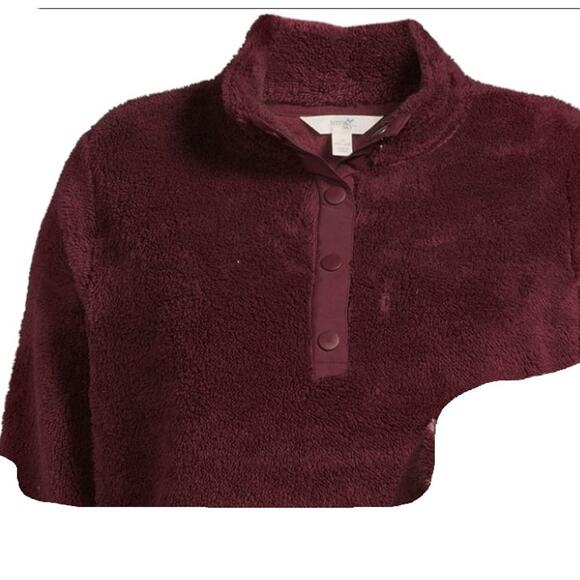 Terra & Sky Women’s Plus Size Quarter Snap Faux Sherpa Pullover, SIZE 1XL, 16-18 - Picture 4 of 4